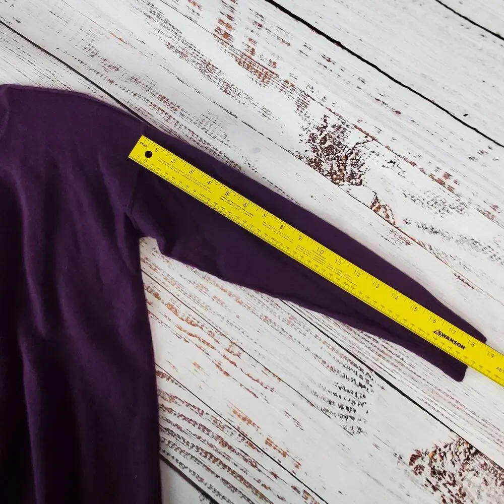 Amber Sun Purple 2-Ply 100% Cashmere Sweater Soft Cozy Warm Oversize S Quiet Lux